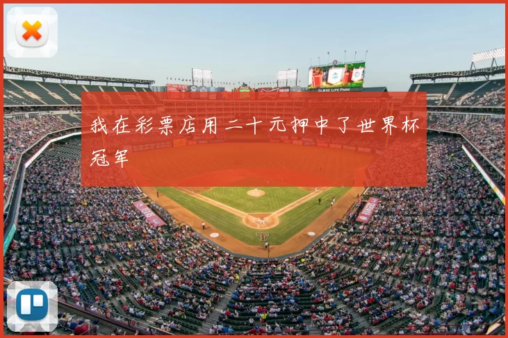 我在彩票店用二十元押中了世界杯冠军